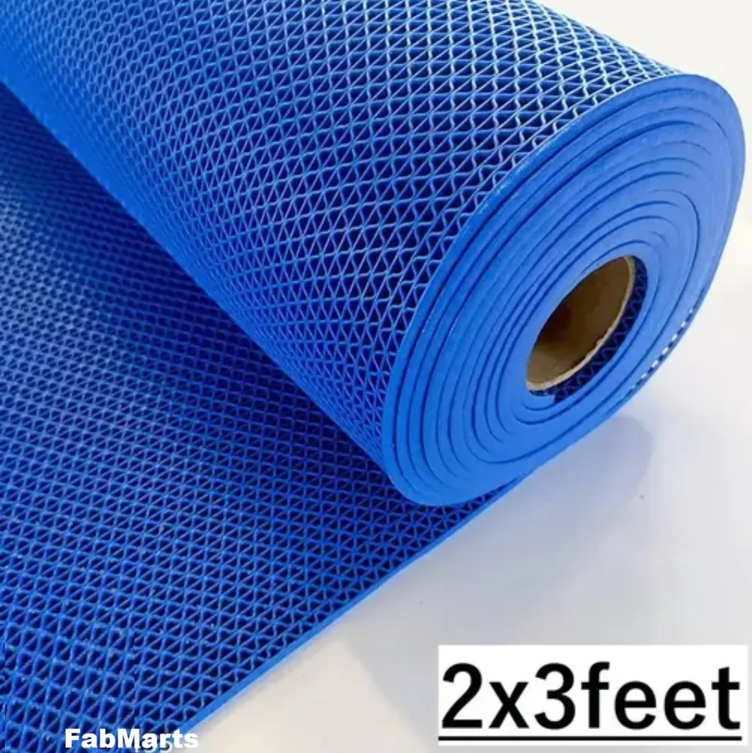 Roll of blue PVC Z-web anti-slip matting